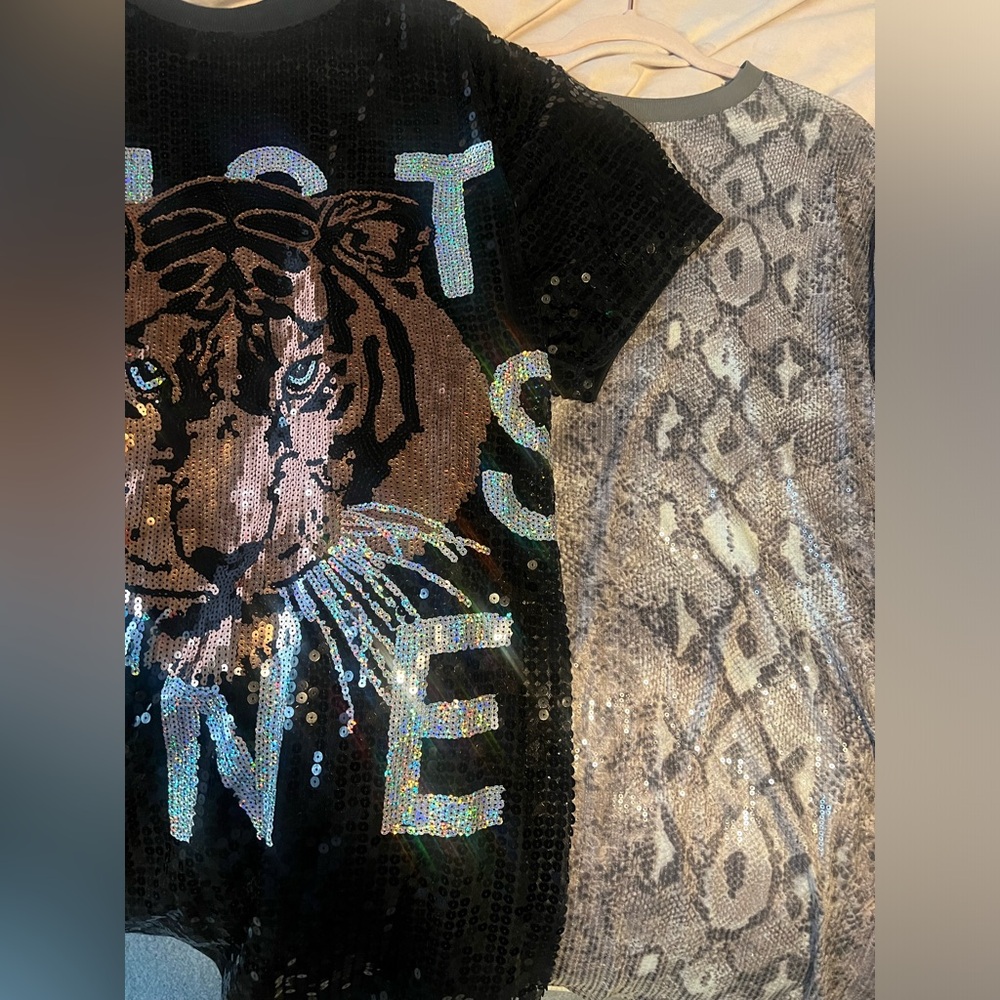 Fashion nova holiday sequin t shirt dresses